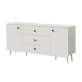 Komoda z szufladami Chloe 2D3S 165 Biała (czarny uchwyt)