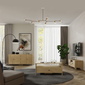 Zestaw mebli do salonu Ethan Dąb Cremona [Wariant 1]