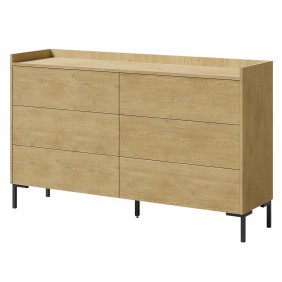 Komoda z szufladami Liam 6S 150 Dąb Cremona