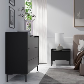 Zestaw mebli do sypialni Liam Czarny