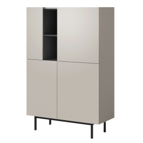 Regał z drzwiami uchylnymi Noel 100 Kaszmir / Czarny