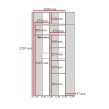 Szafa uchylna z nadstawką Napoli 2D 100 Dąb Cremona