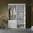 Szafa przesuwna z lustrem Torino 2D1L 140 Biała