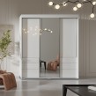 Szafa przesuwna z lustrem Torino 3D1L 180 Biała