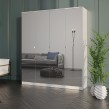 Szafa uchylna z lustrem Monza 4D 160 Biała