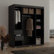 Szafa przesuwna Como 3D 180 Czarna
