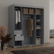 Szafa przesuwna z lustrem Como 3D1L 180 Szara