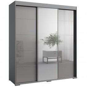 Szafa przesuwna z lustrem Como 3D1L 180 Szara