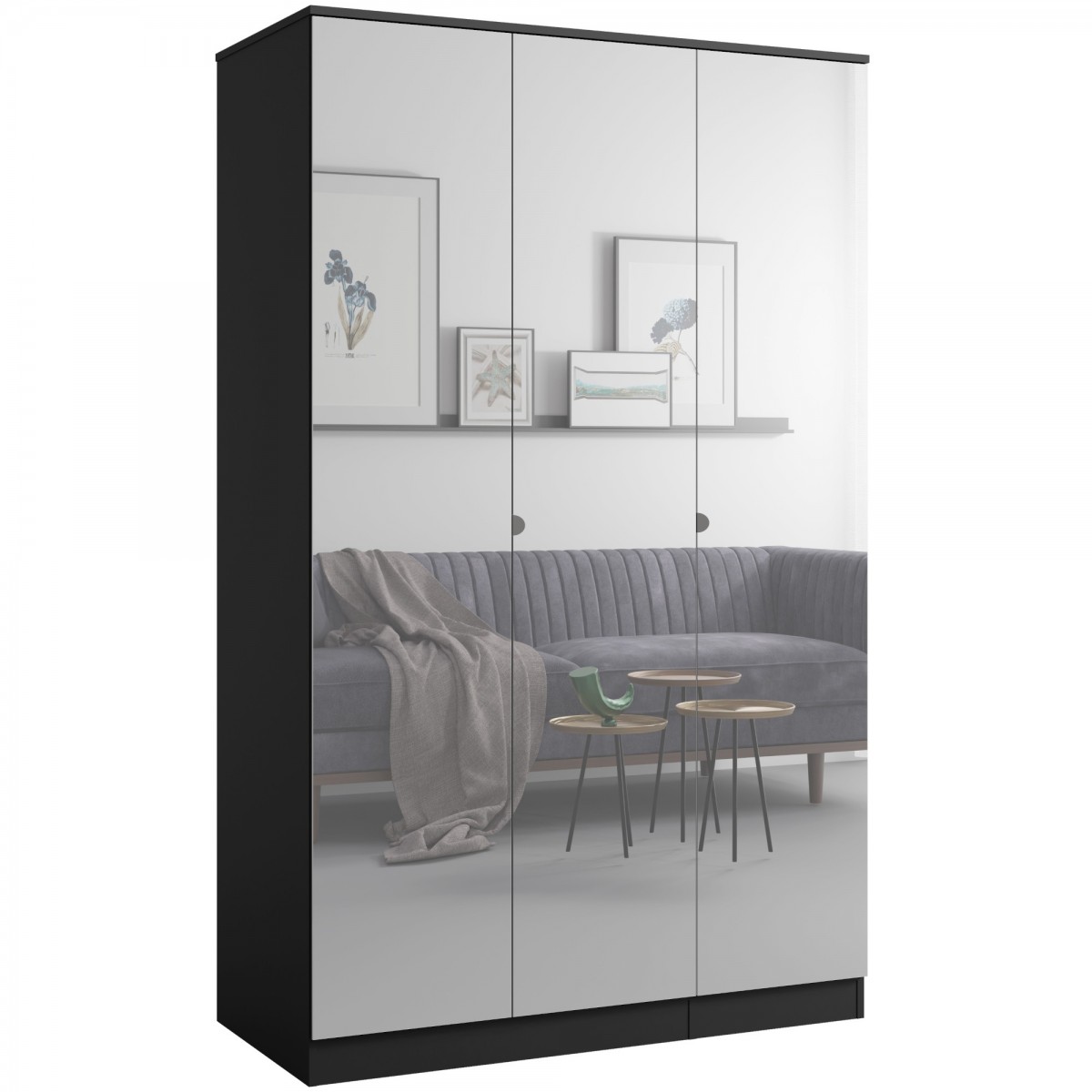 Szafa uchylna z lustrem Monza 3D 120 Czarna