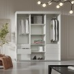 Szafa przesuwna z lustrem Torino 3D1L 180 Biała
