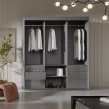 Szafa przesuwna Torino 3D 180 Szara