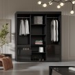 Szafa przesuwna Torino 3D 180 Czarna