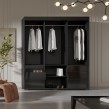 Szafa przesuwna Torino 3D 180 Czarna