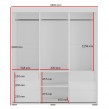 Szafa przesuwna z lustrem Torino 3D1L 180 Biała