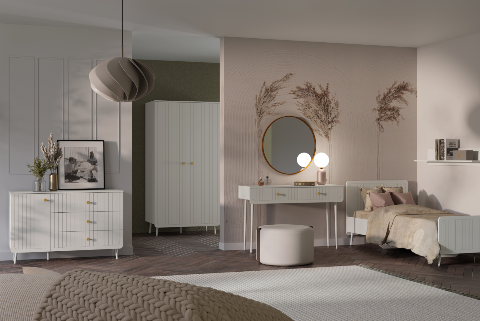 Sypialnia z nutą dziewczęcej elegancji